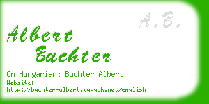 albert buchter business card